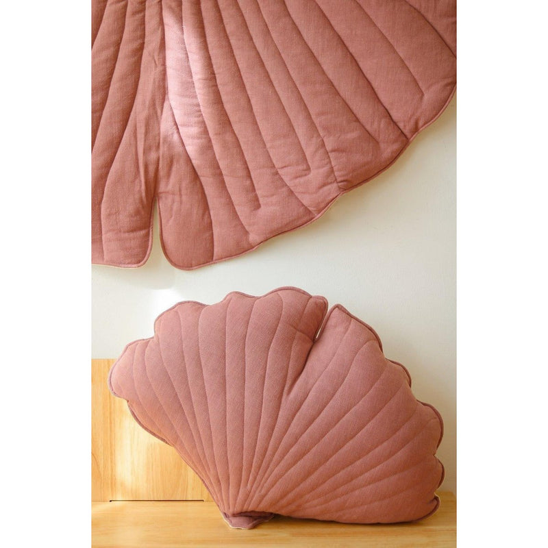 Leinen-Ginkgokissen „Dirty Pink“