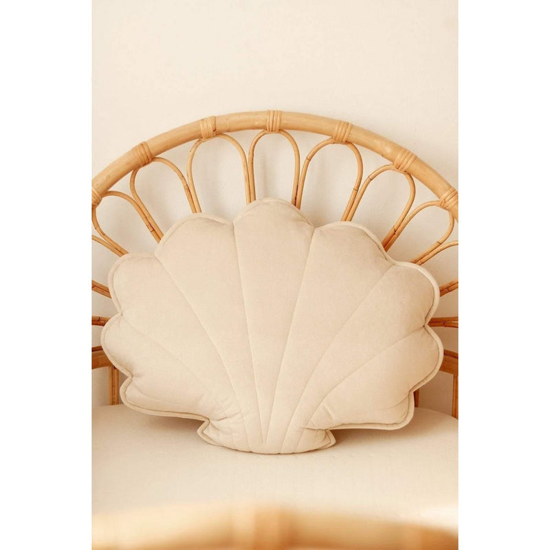 Samt-Muschelkissen „Creme“