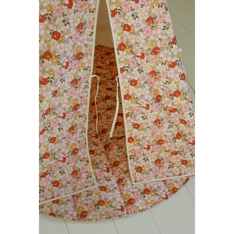 Tipi-Set „Wildblumen“ mit Blatt-Spielmatte „Powder Pink“