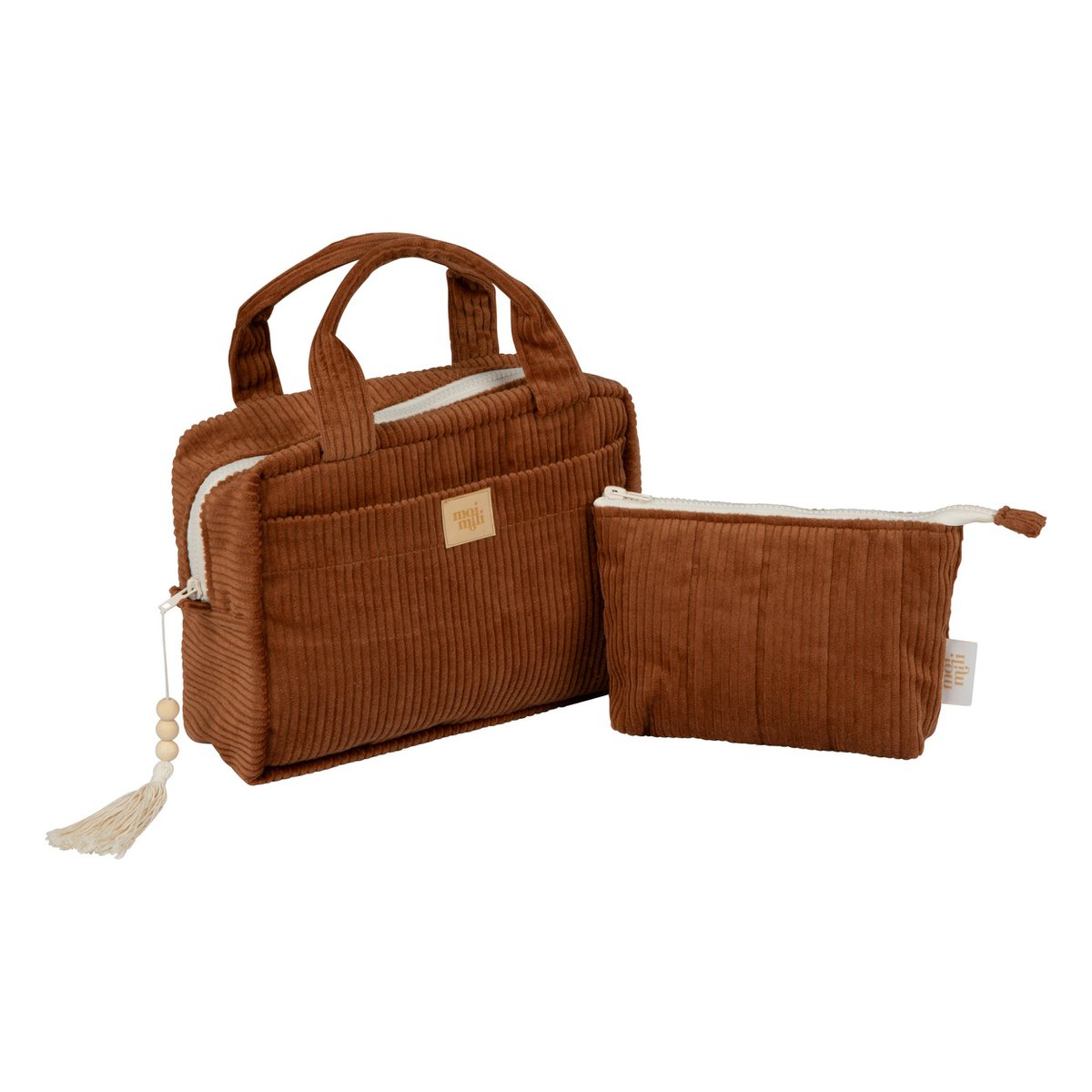 Kosmetiktaschen-Set „Caramel“ – Baumwoll-Cord, 2-teilig