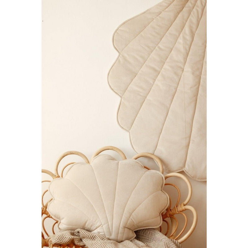 Samt-Muschelkissen „Creme“