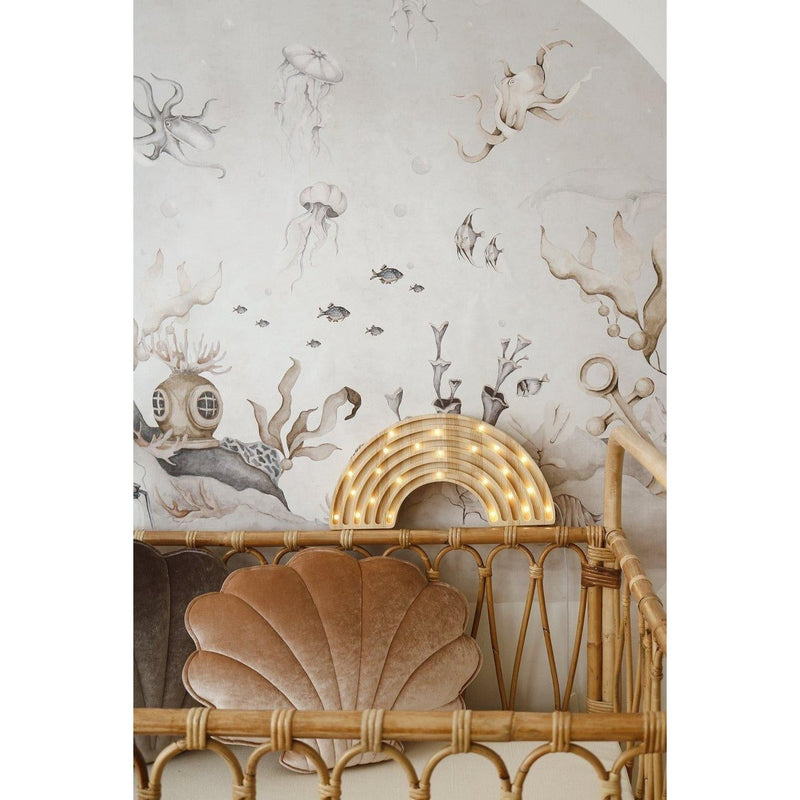 Samt-Muschelkissen „Beige Pearl“