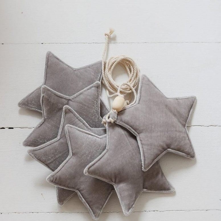 Samt-Sterngirlande „Silver Dust“