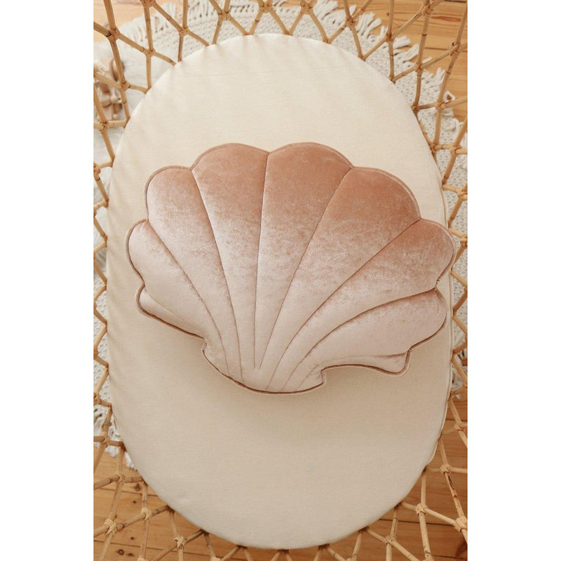 Samt-Muschelkissen „Beige Pearl“