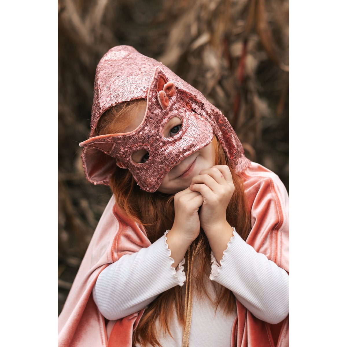 Samt-Katzenmaske „Rose Gold“