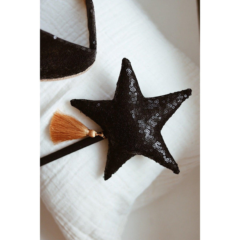 Verkleidungsset „Black Magic“ mit Krone und Zauberstab