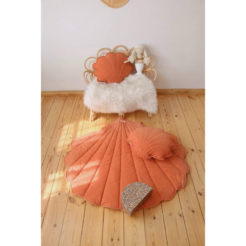 Leinen-Muschelmatte „Papaya“