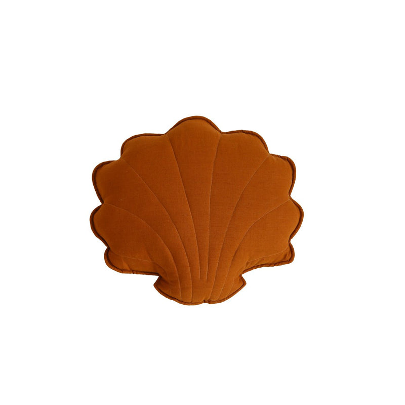 Muschelkissen aus Leinen „Caramel“