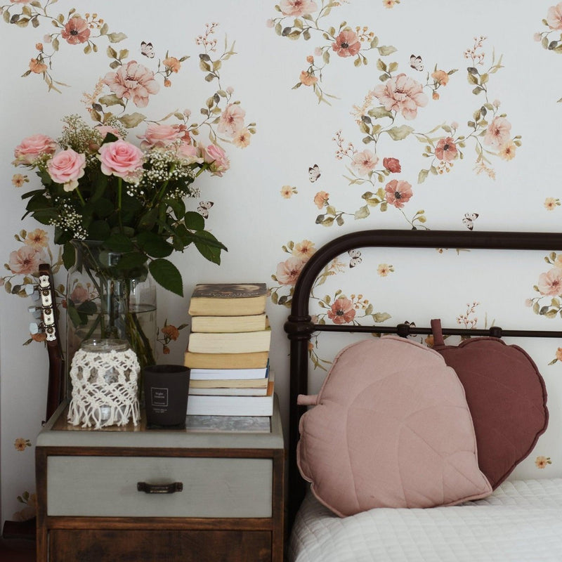 Leinen-Blattkissen „Powder Rose“