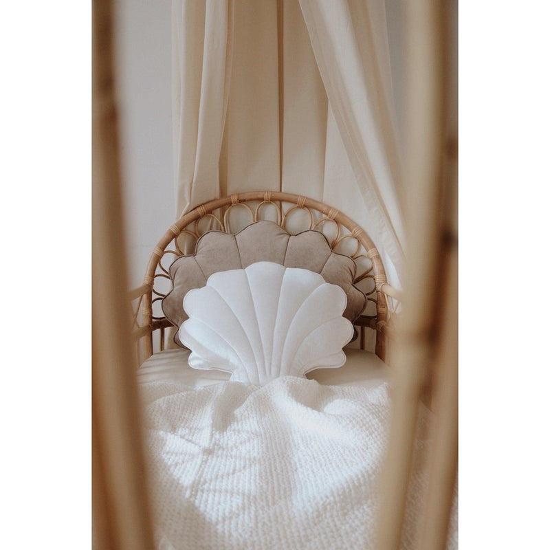 Samt-Muschelkissen „White Pearl“