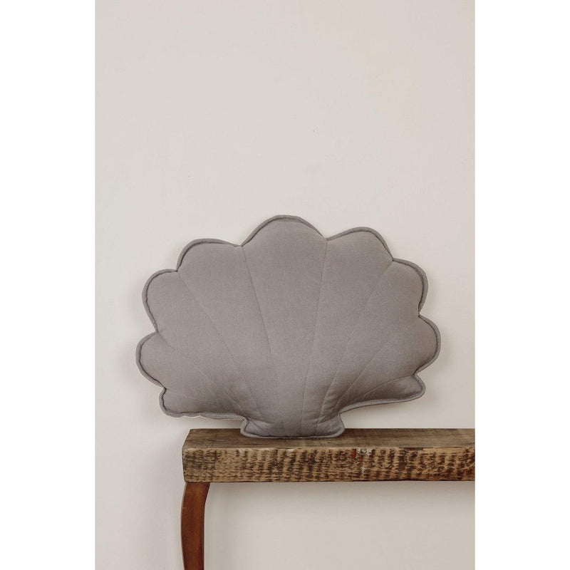 Leinen-Muschelkissen „Grau“