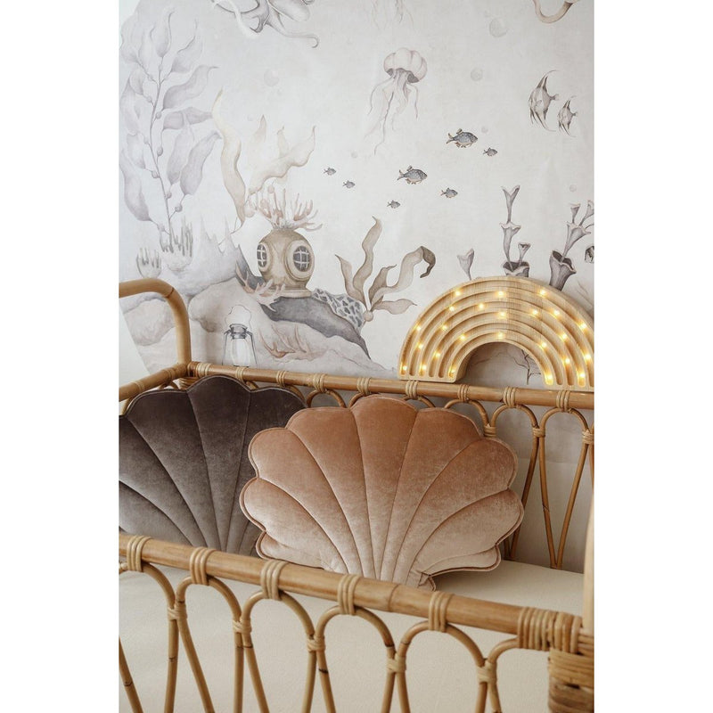 Samt-Muschelkissen „Beige Pearl“