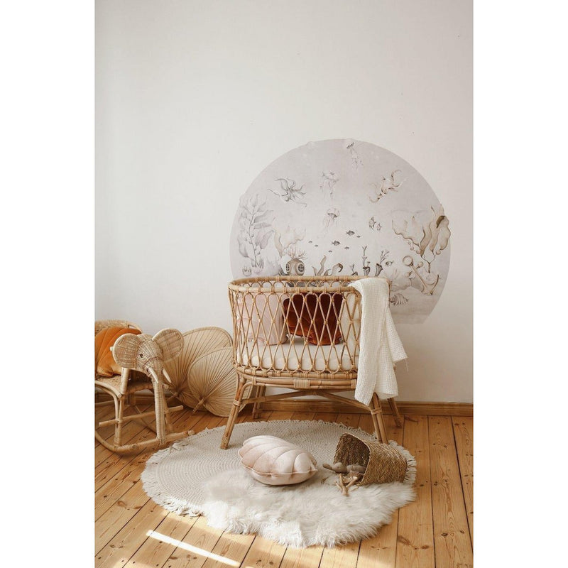 Samt-Muschelkissen „Beige Pearl“