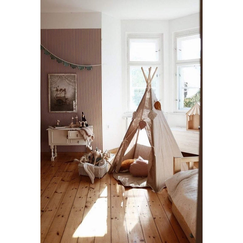 Moi Mili Tipi-Set „Natural Linen“ mit Blatt-Spielmatte – Produktfoto 2