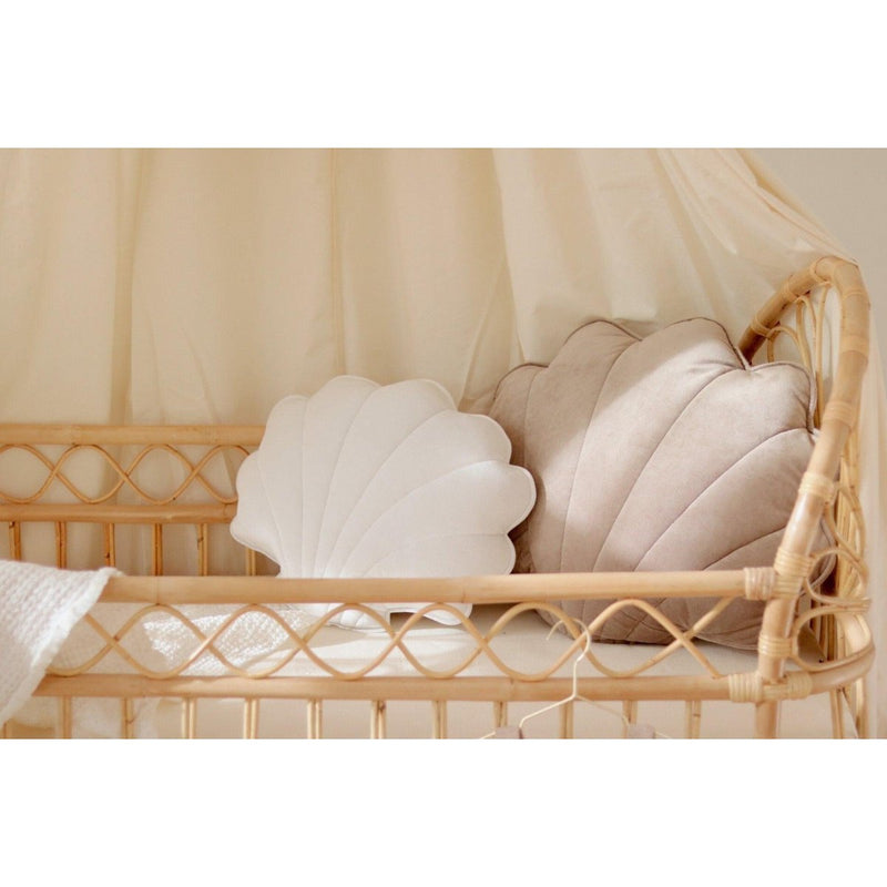 Samt-Muschelkissen „White Pearl“