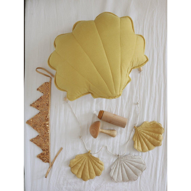 Leinen-Muschelkissen „Honey Shell“