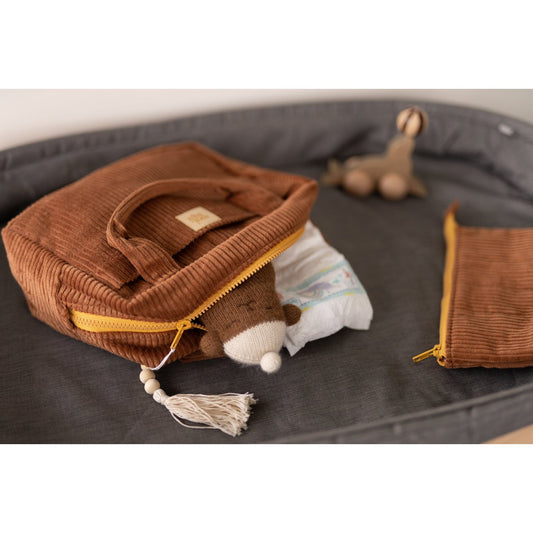 Kosmetiktaschen-Set „Caramel“ – Baumwoll-Cord, 2-teilig