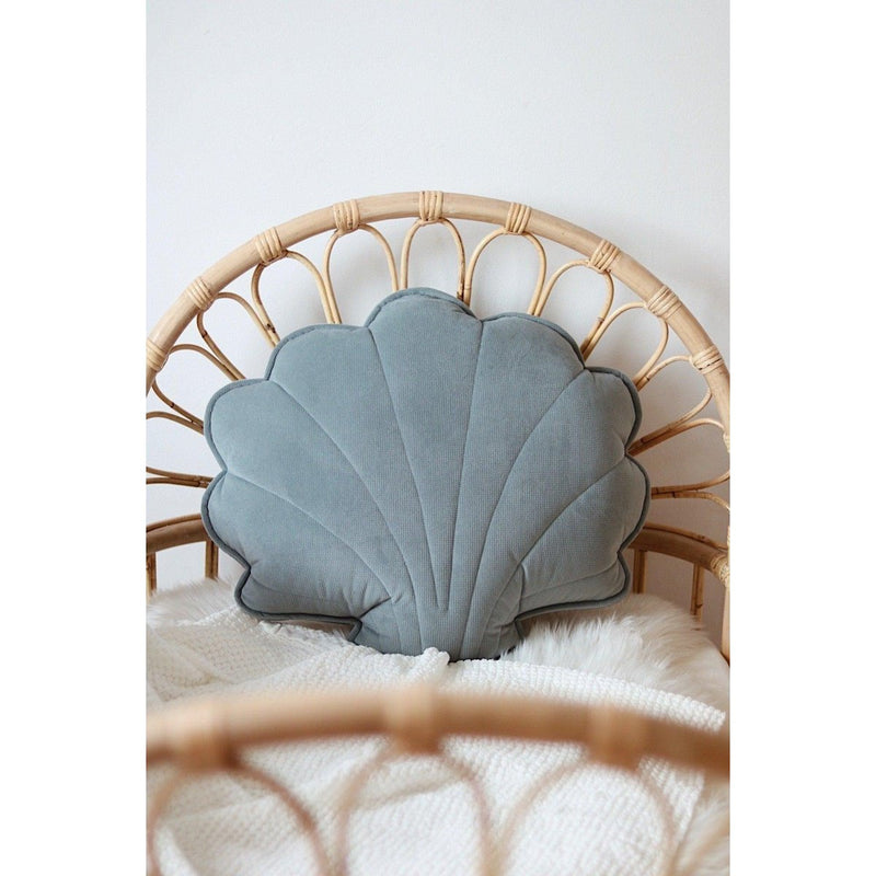 Samt-Muschelkissen „Grey Mint“