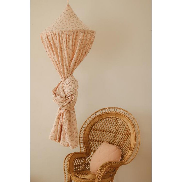 Baldachin „Kleine Blumen“ – Apricot/Rosa