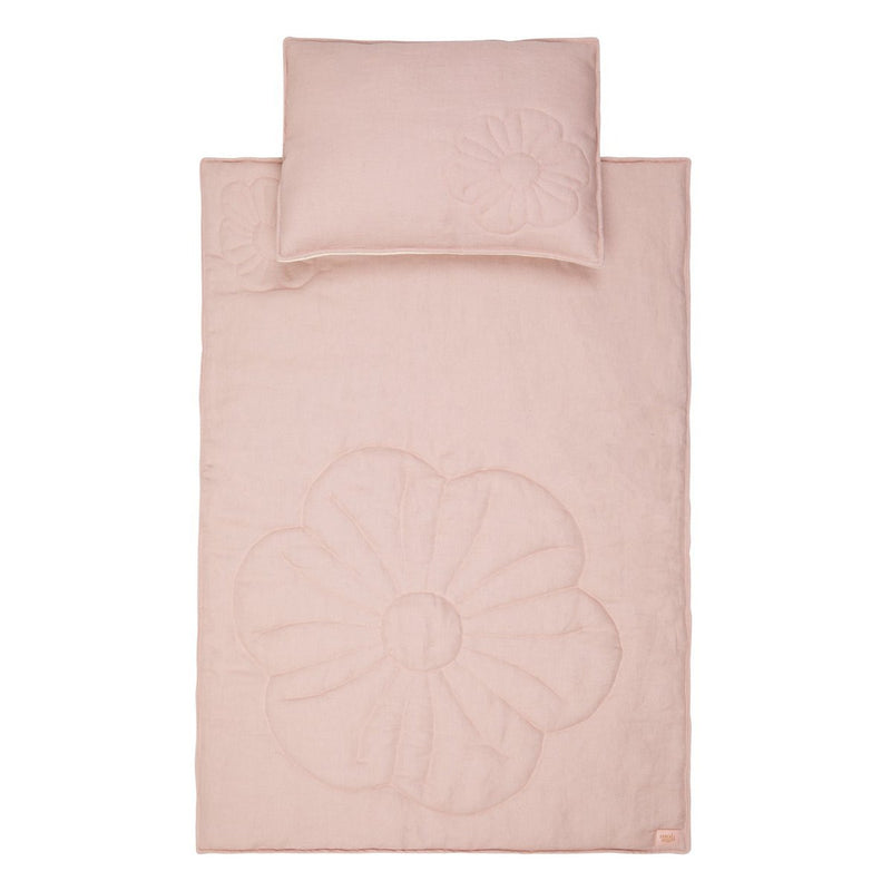 Leinen-Bettset „Bloom Powder Rose“