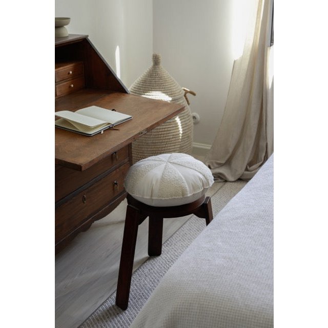 Bouclé-Patchworkkissen „White Lamb“