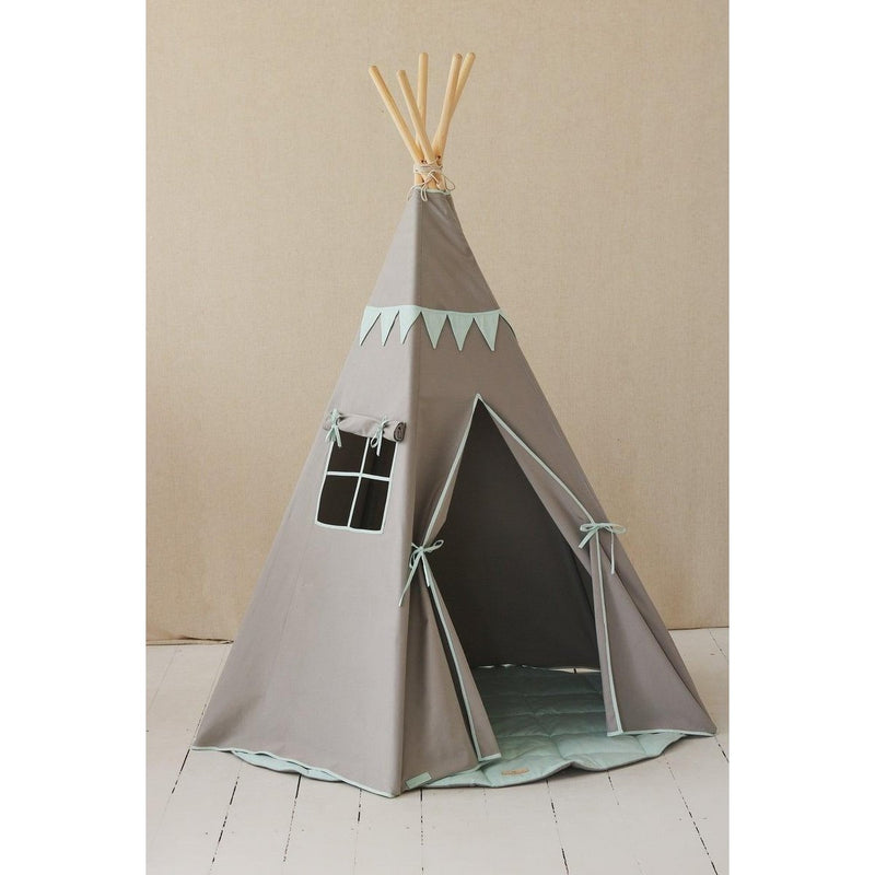 Tipi-Set „Mint Love“ mit Girlande & Spielmatte