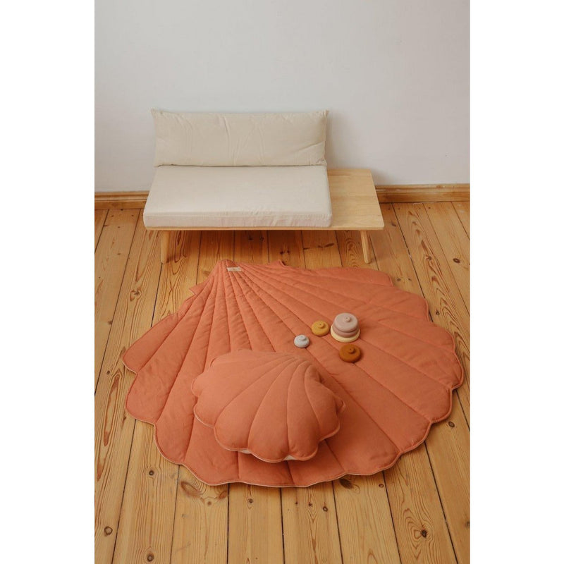 Leinen-Muschelmatte „Papaya“