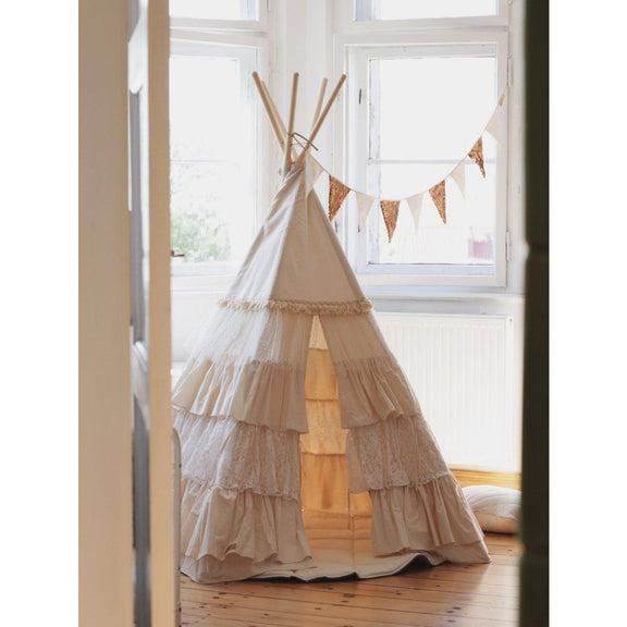 Moi Mili Tipi-Zelt mit Rüschen „Shabby Chic“ – Produktfoto 7