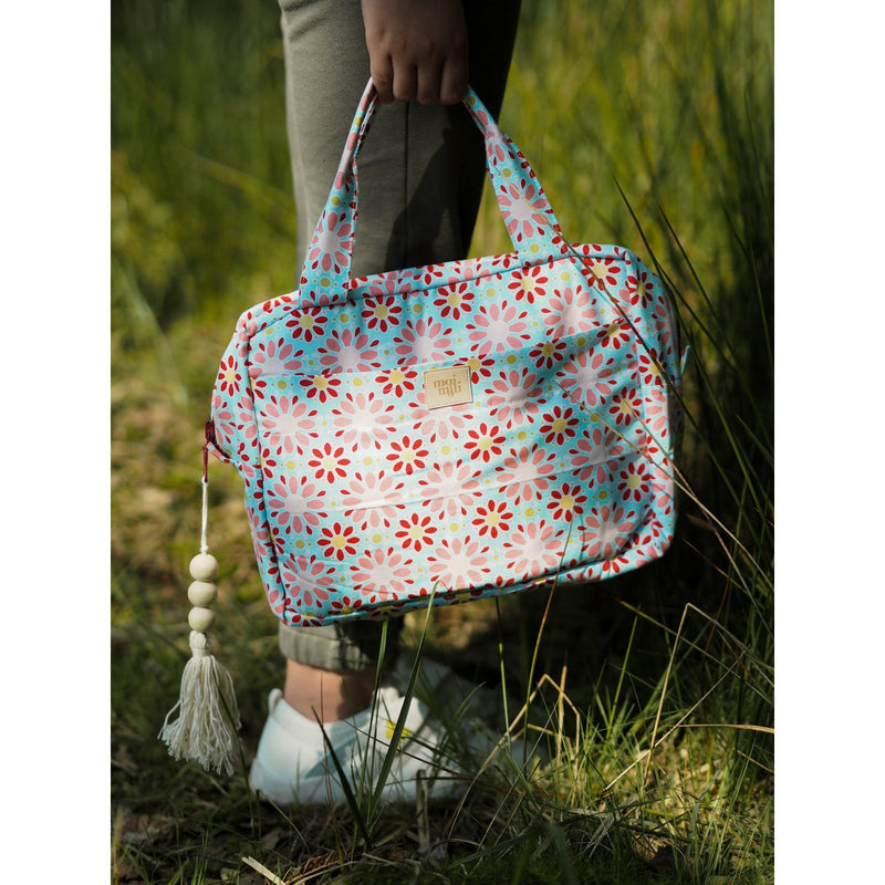 Kosmetiktasche „Rote Blumen“ – groß