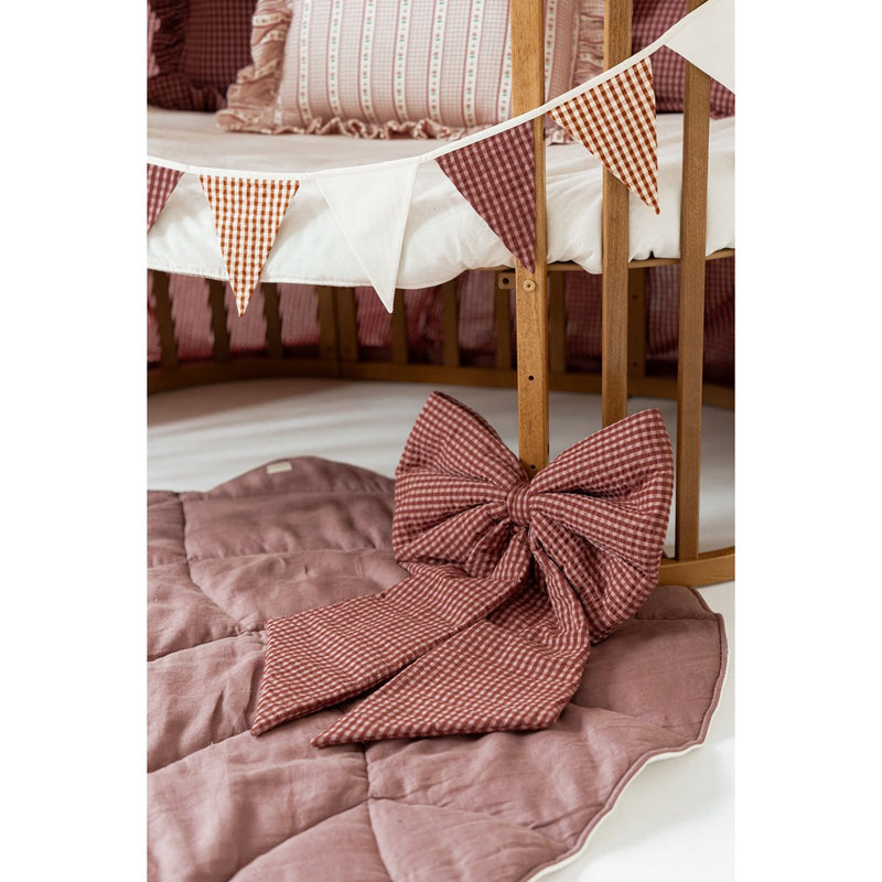 Baumwoll-Girlande „Rust & Raspberry Check“