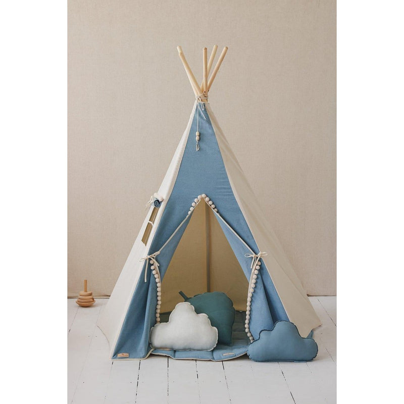 Tipi-Zelt „Jeans“ mit Pompons