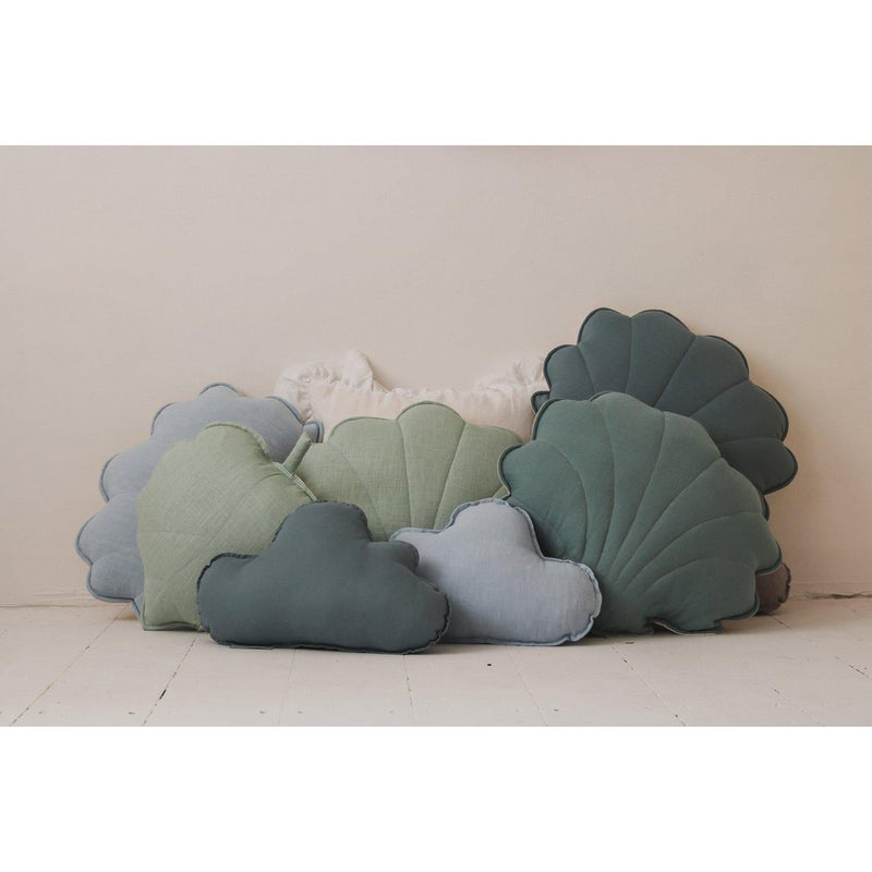 Wolkenkissen aus Leinen „Babyblau“