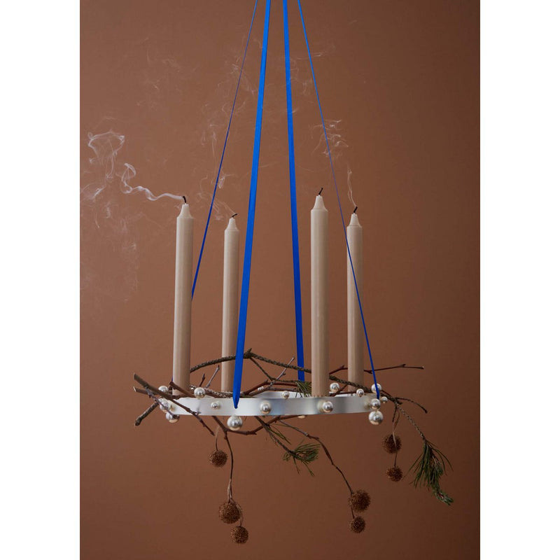 Perlen-Adventskerzenhalter – Silber – Ø33 × H5,5 cm von OYOY Living Design – weitere Produktansicht 4