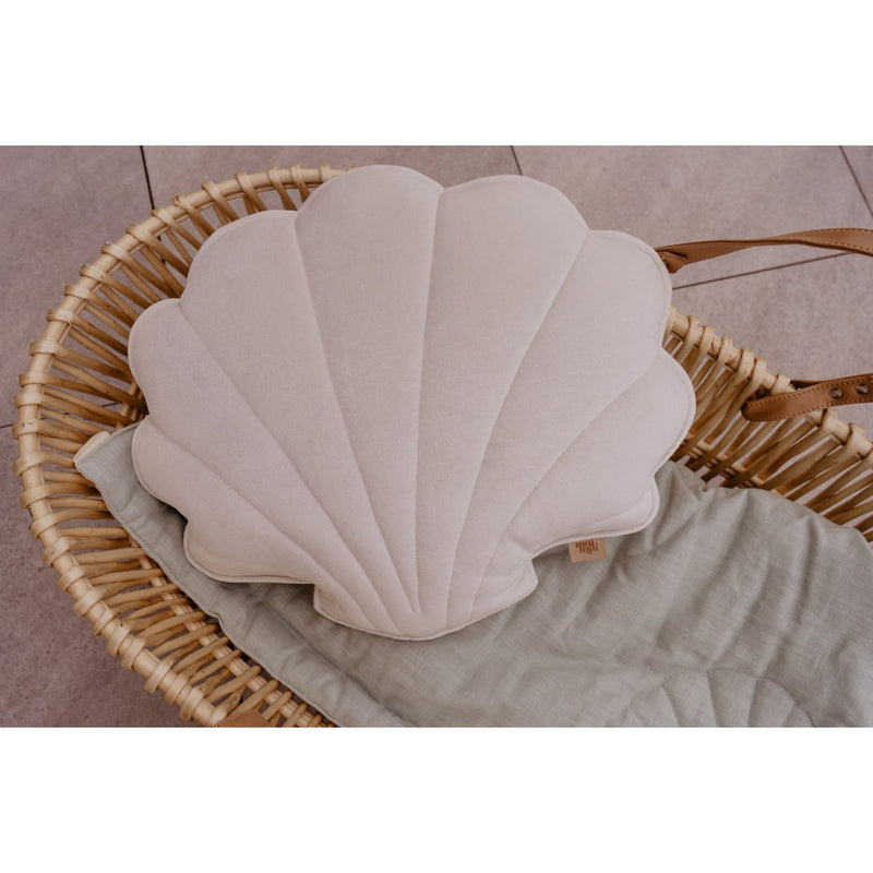 Samt-Muschelkissen „Weiß“