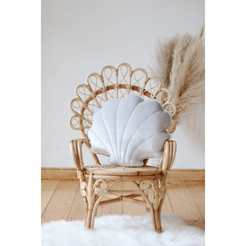 Samt-Muschelkissen „White Pearl“