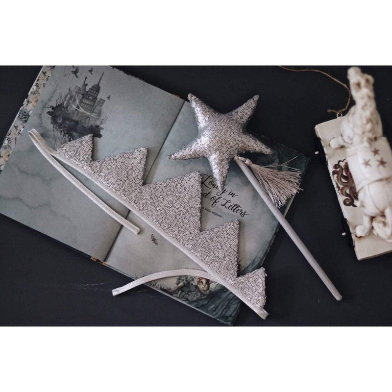 Verkleidungsset „Silver Magic“ mit Krone und Zauberstab