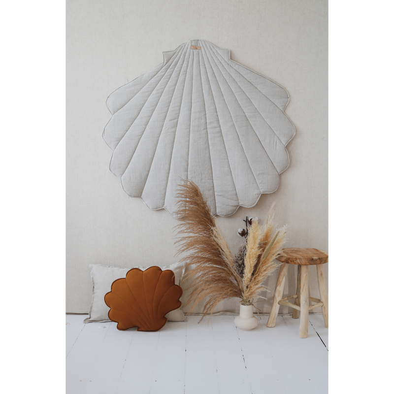 Leinen-Muschelspielmatte „Sand“