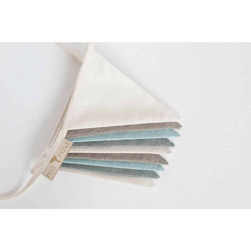 Leinen-Wimpelgirlande „Creme“