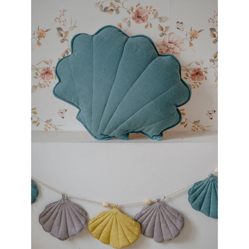 Leinen-Muschelkissen „Eye of the Sea“