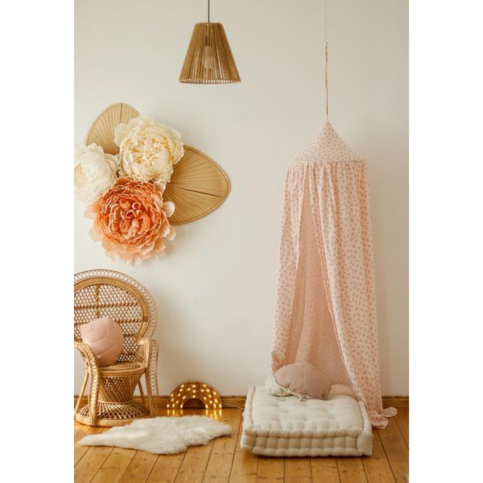 Baldachin „Kleine Blumen“ – Apricot/Rosa