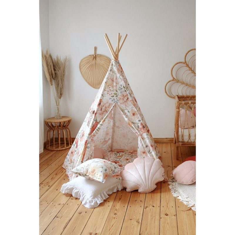 Tipi-Set „Flower Power“ mit Spielmatte