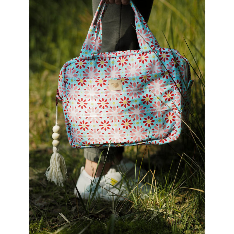 Kosmetiktasche „Rote Blumen“ – groß