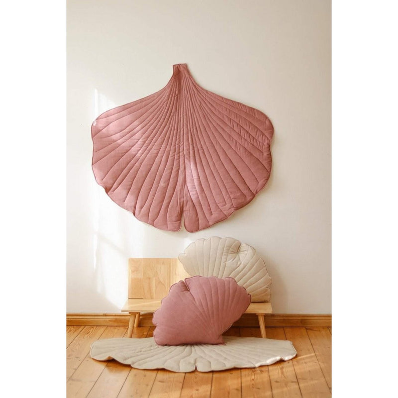Leinen-Ginkgomatte „Dusty Rose“
