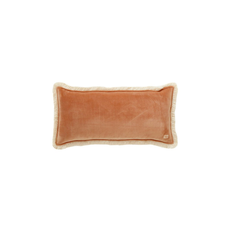Samtkissen „Caramel“ mit Fransen – 40 × 40 cm