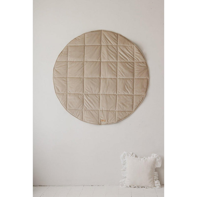 Runde Samt-Spielmatte „Soft Beige“