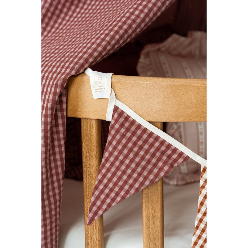 Baumwoll-Girlande „Rust & Raspberry Check“