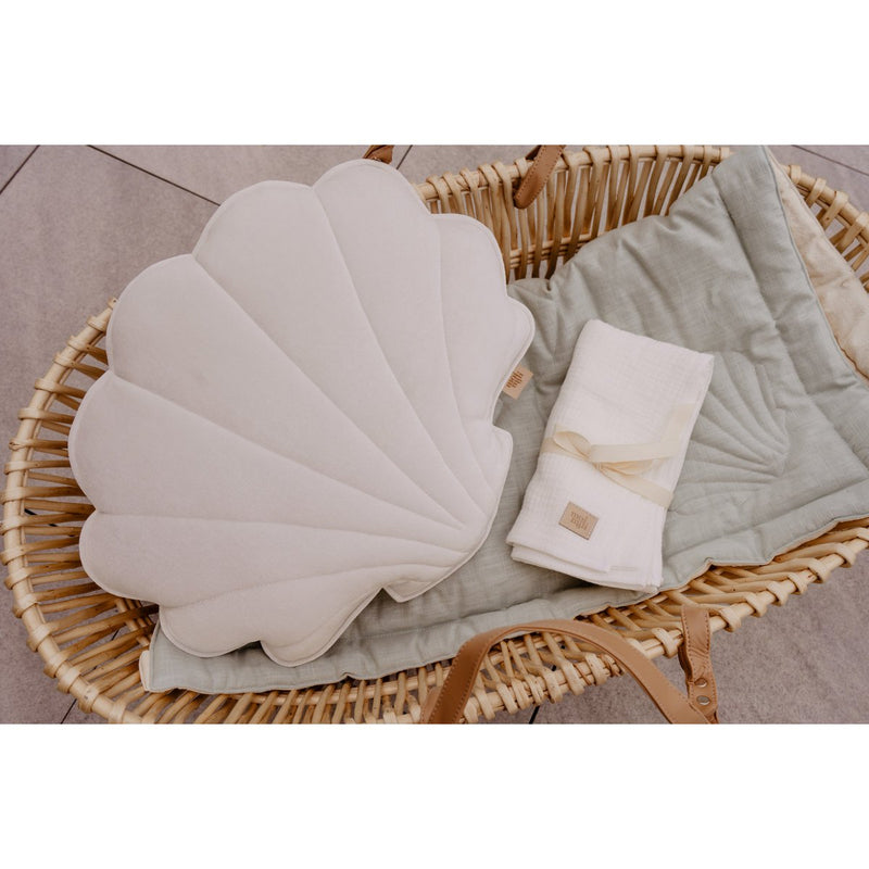 Samt-Muschelkissen „Weiß“