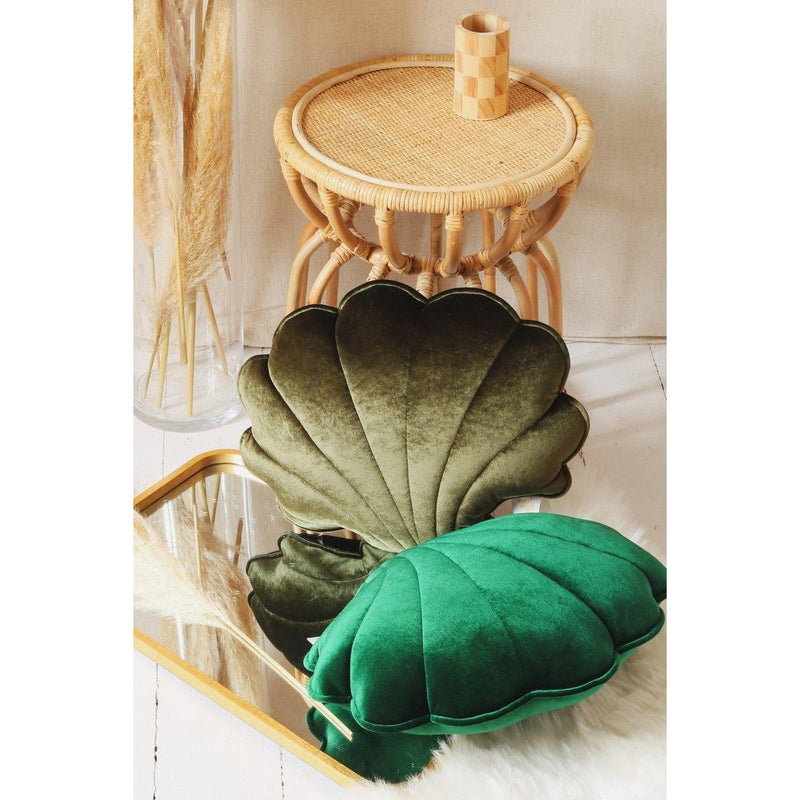 Samt-Muschelkissen „Khaki Pearl“