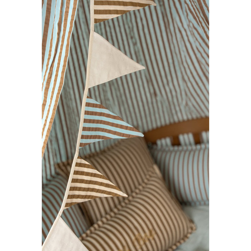 Baumwoll-Kissen „Olive Brown Stripe“