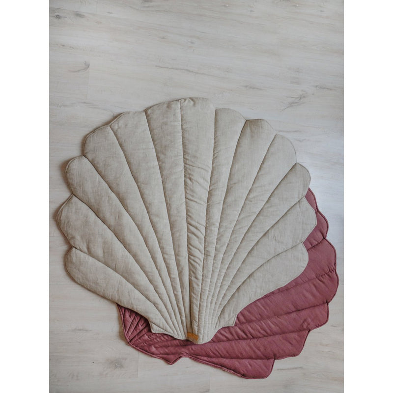 Leinen-Muschelspielmatte „Sand“